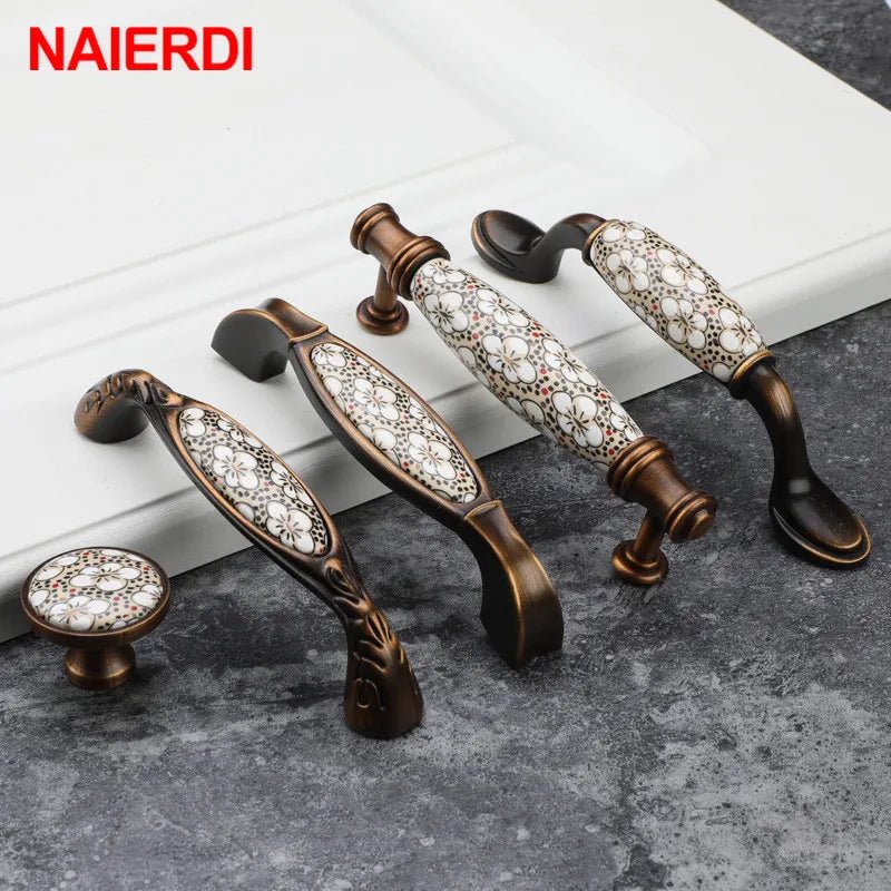 Tay nắm tủ cổ điển gốm đồng NAIERDI - Daisan Store