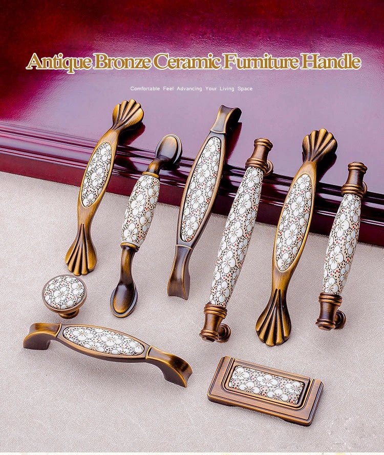 Tay nắm tủ cổ điển gốm đồng NAIERDI - Daisan Store