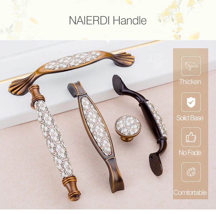 Tay nắm tủ cổ điển gốm đồng NAIERDI - Daisan Store