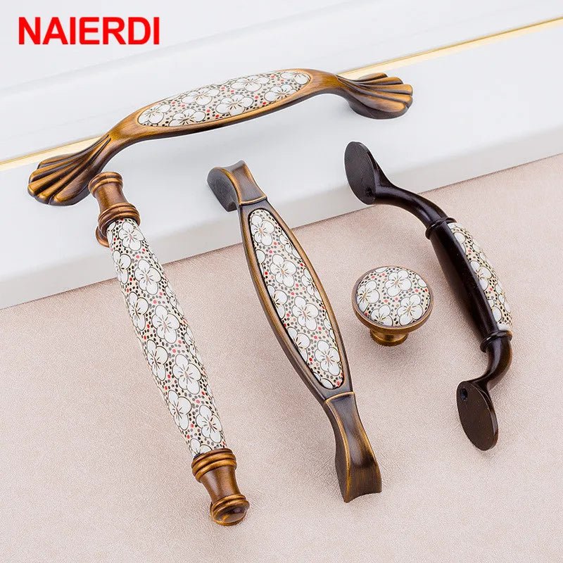Tay nắm tủ cổ điển gốm đồng NAIERDI - Daisan Store