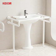 Tay vịn phòng tắm cho người già bệnh viện trắng bằng thép không gỉ cổ điển treo tường gắn sàn cho bệnh nhân - Daisan Store