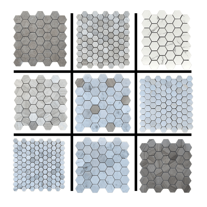 Thiết kế hình lục giác sang trọng ban công mặt đất gạch khảm lục giác đá nhân tạo hồ bơi gạch khảm sàn hình lục giác - Daisan Store