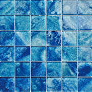 Thiết kế thủ công theo phong cách hiện đại sang trọng hình vuông dày 4mm màu xanh lam xanh lá cây hỗn hợp gạch mosaic hồ bơi ngoài trời biệt thự - Daisan Store