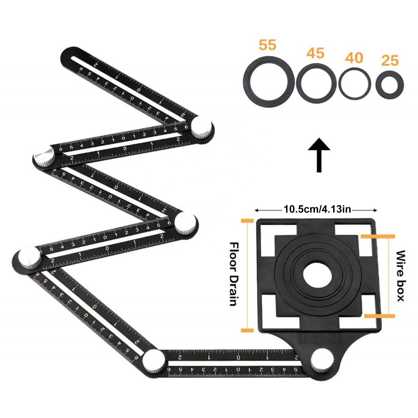 Thước gấp hợp kim nhôm sáu đoạn thiết kế hiện đại đa năng dùng cho gạch men - Daisan Store