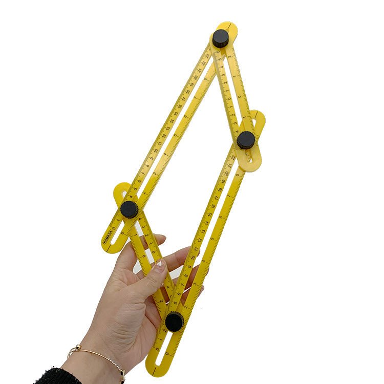Thước kẻ nhựa gấp đa góc bốn nếp đa chức năng - Daisan Store