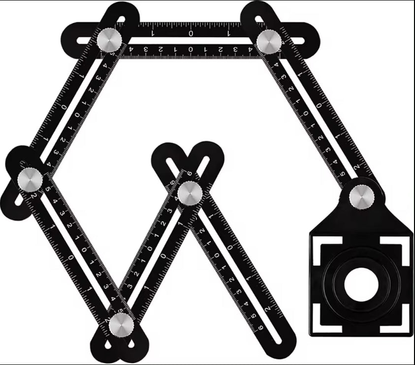Thước kẻ sáu cạnh đa góc có thể điều chỉnh, định vị lỗ gạch - Daisan Store