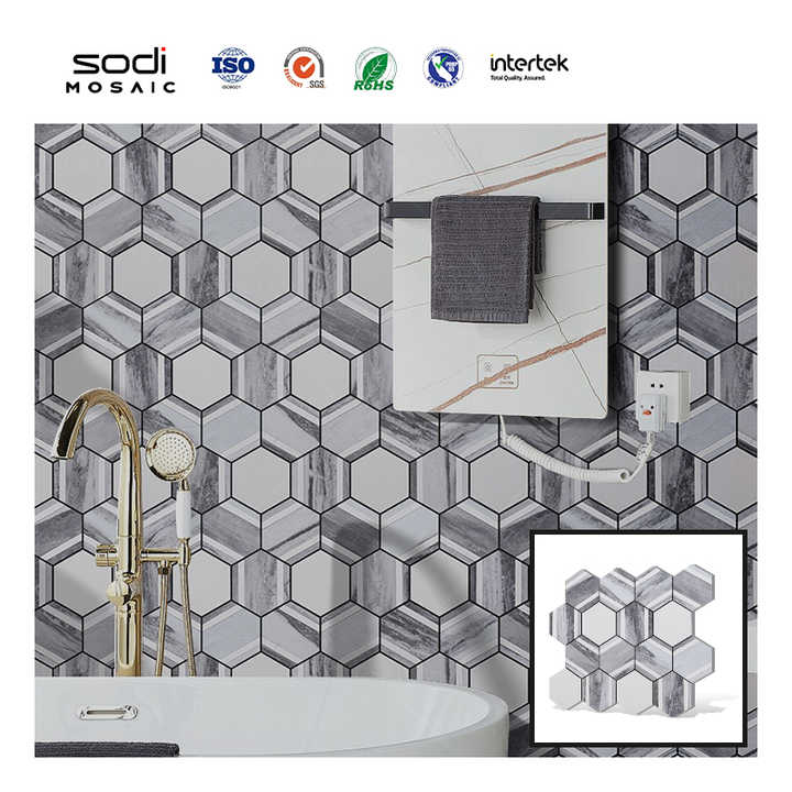 Trang trí nhà cửa Giấy dán tường 3D bóc ra và dán tự dính Khảm trang trí văn phòng Miếng dán tường trang trí Mosaiz - Daisan Store