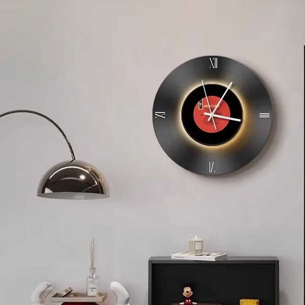 Trang trí phòng khách hiện đại JZ Đĩa than Nfc Hình ảnh in UV CD Tác phẩm nghệ thuật Đồng hồ nhạc Tranh đèn LED 3D và Nghệ thuật treo tường - Daisan Store