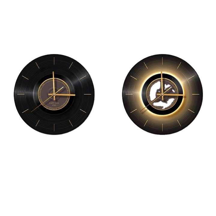 Trang trí phòng khách hiện đại JZ Đĩa than Nfc Hình ảnh in UV CD Tác phẩm nghệ thuật Đồng hồ nhạc Tranh LED 3D và Nghệ thuật treo tường - Daisan Store