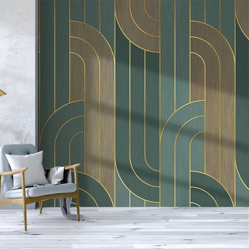 Tranh Dán Tường 3D Họa Tiết Trừu Tượng Vàng Sang Trọng - Daisan Store