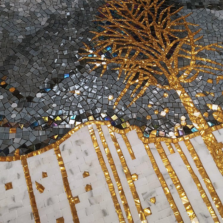 Tranh ghép gốm nghệ thuật họa tiết cây - Daisan Store