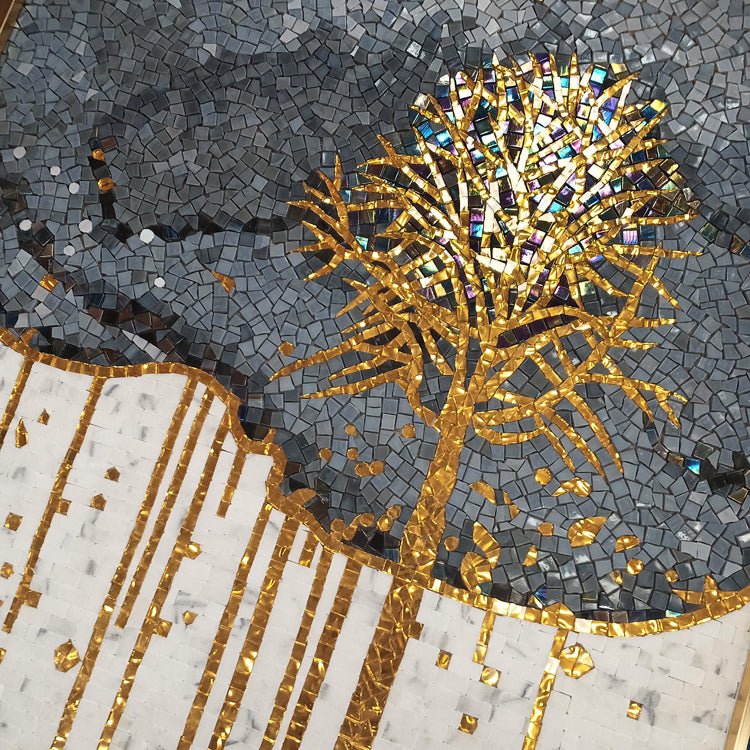 Tranh ghép gốm nghệ thuật họa tiết cây - Daisan Store