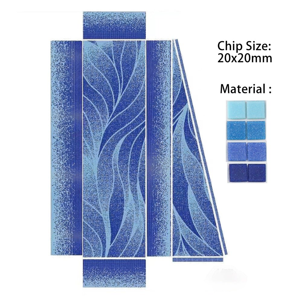 Tranh khảm ghép gốm họa tiết cá heo đại dương xanh hoa văn tùy chỉnh - Daisan Store