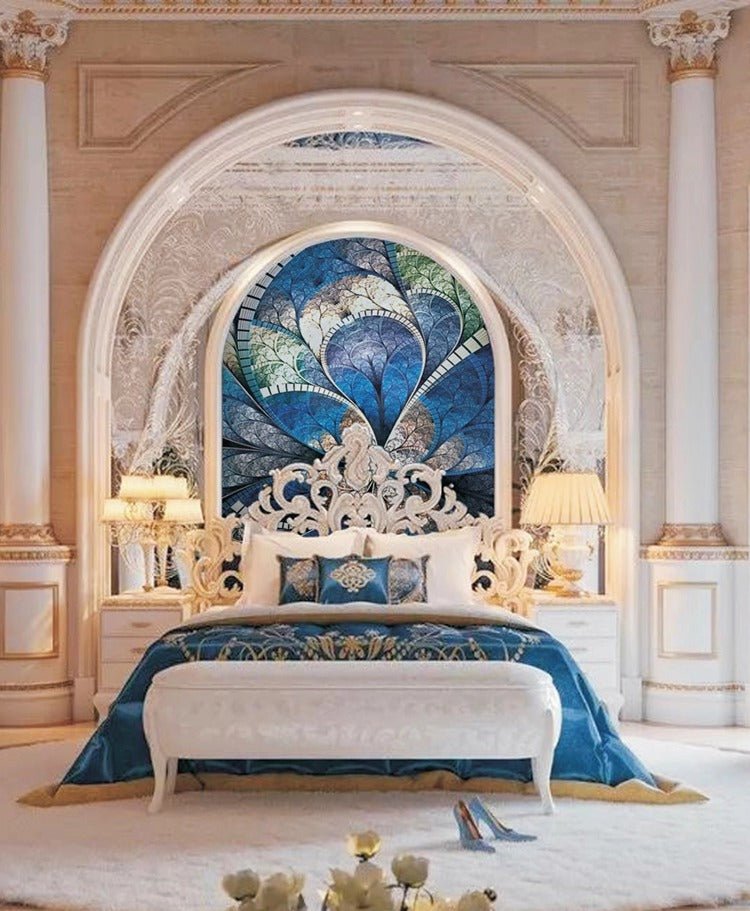 Tranh khảm kính tường Hasin họa tiết mới chim công - Daisan Store