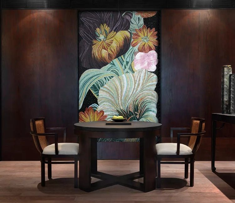 Tranh khảm kính tường Hasin họa tiết mới chim công - Daisan Store