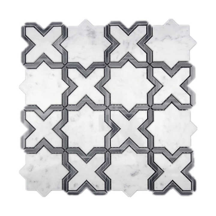 Tranh khảm tường và sàn bếp họa tiết hoa trắng - Daisan Store