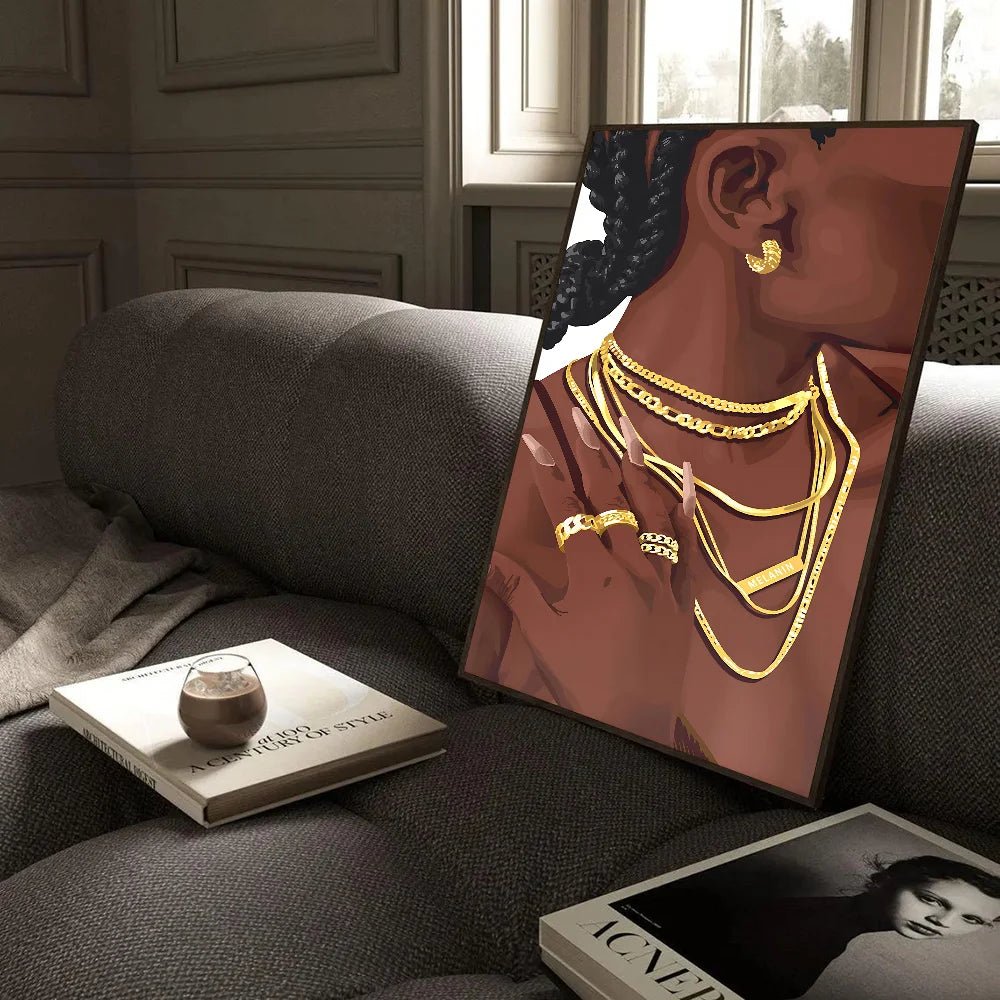 Tranh Poster Chân Dung Phụ Nữ Da Đen Châu Phi Chống Thấm - Daisan Store