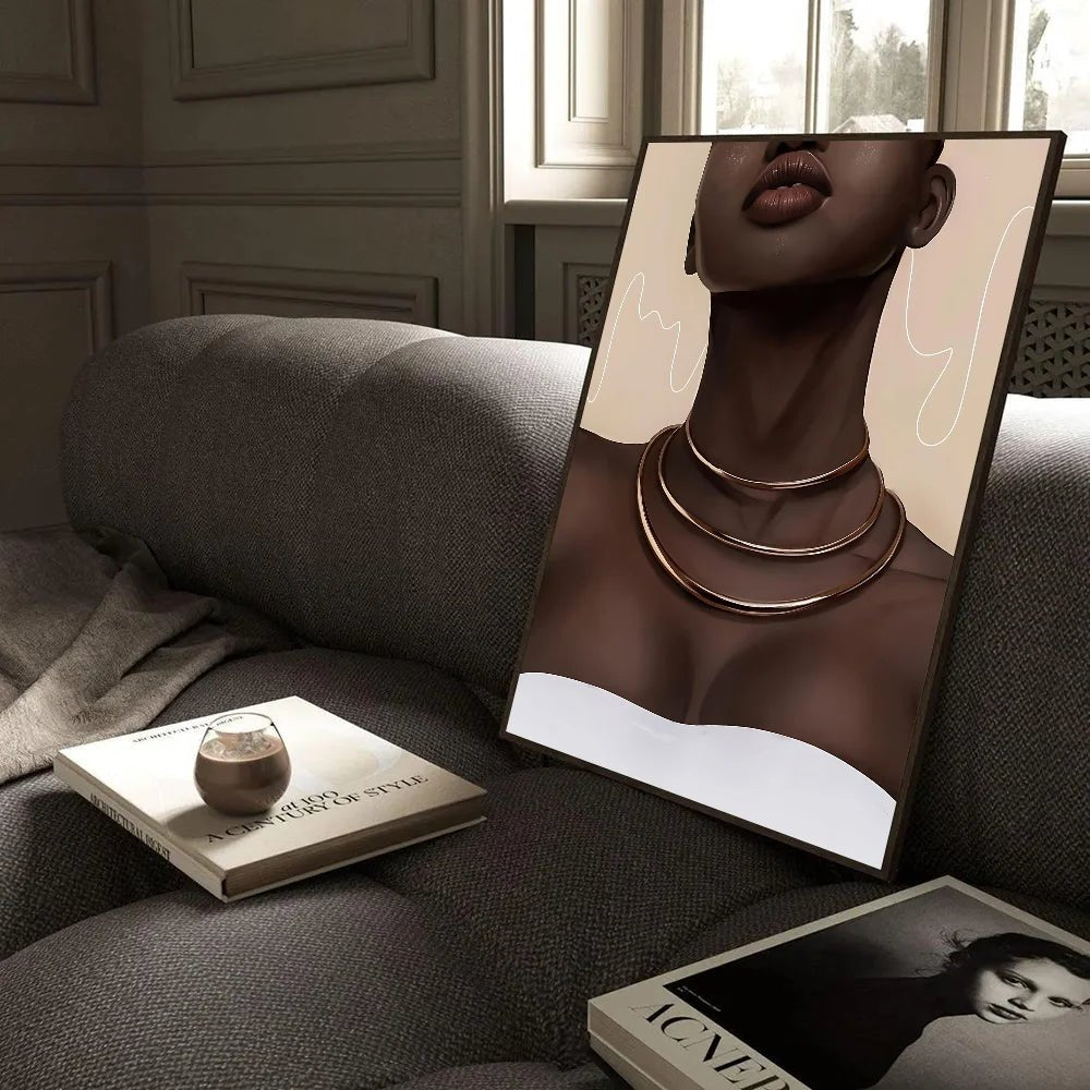 Tranh Poster Chân Dung Phụ Nữ Da Đen Châu Phi Chống Thấm - Daisan Store