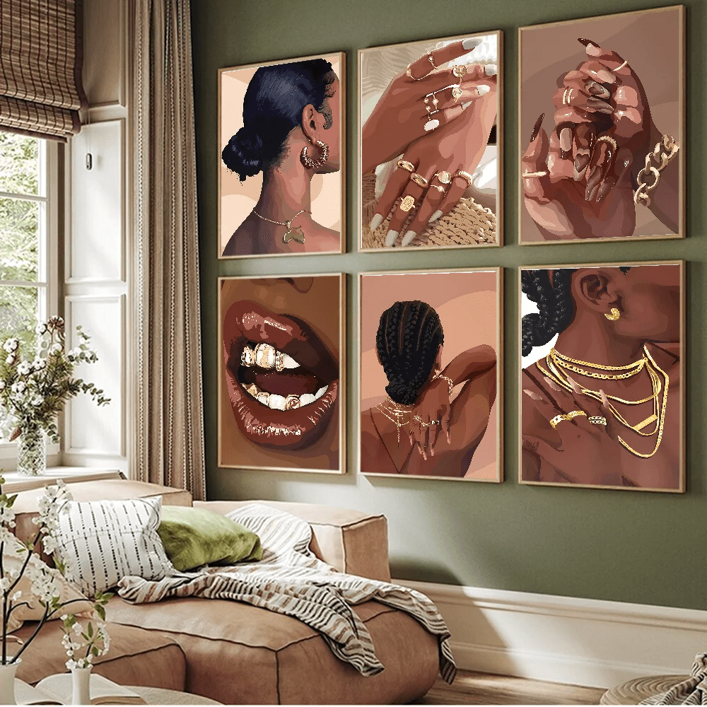 Tranh Poster Chân Dung Phụ Nữ Da Đen Châu Phi Chống Thấm - Daisan Store