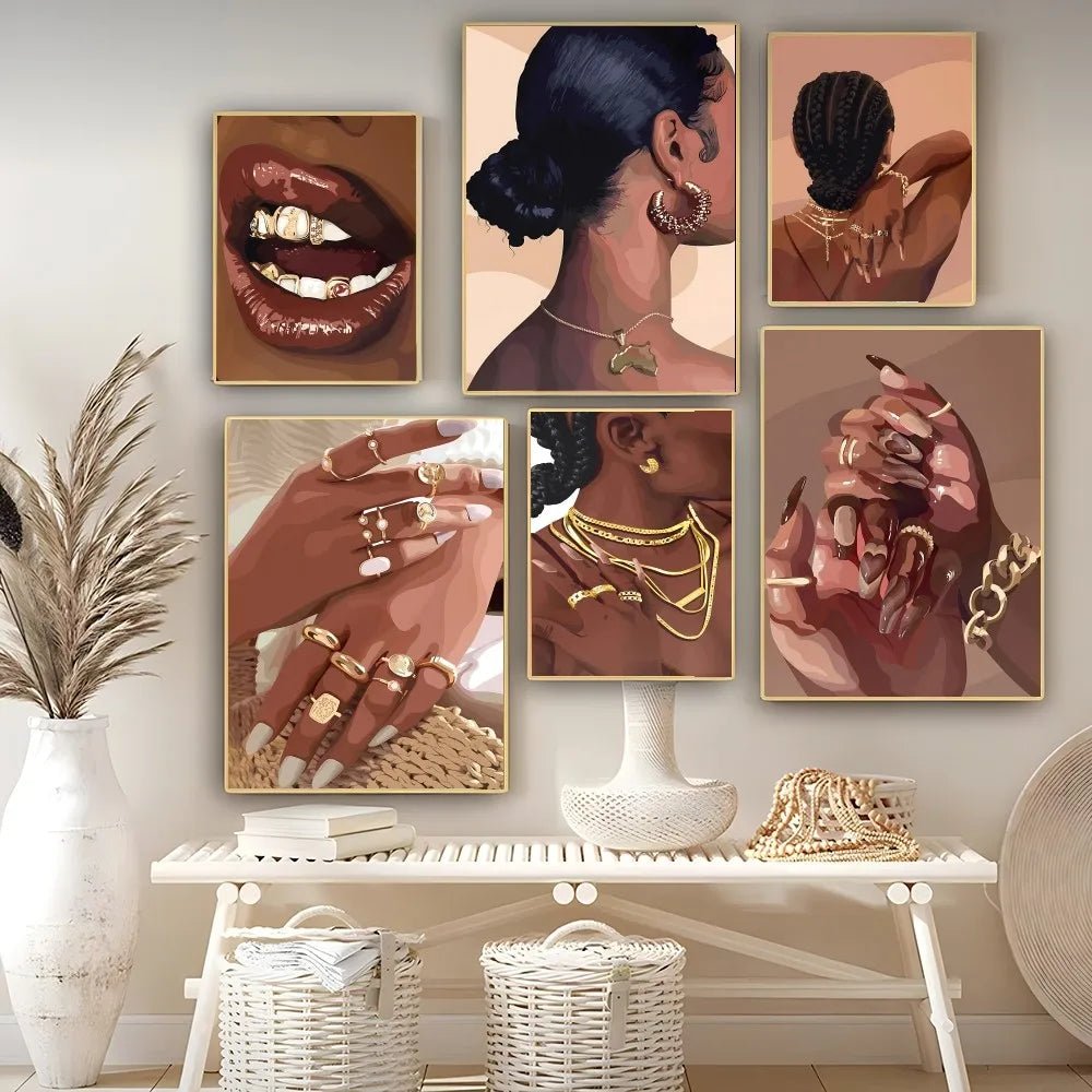 Tranh Poster Chân Dung Phụ Nữ Da Đen Châu Phi Chống Thấm - Daisan Store