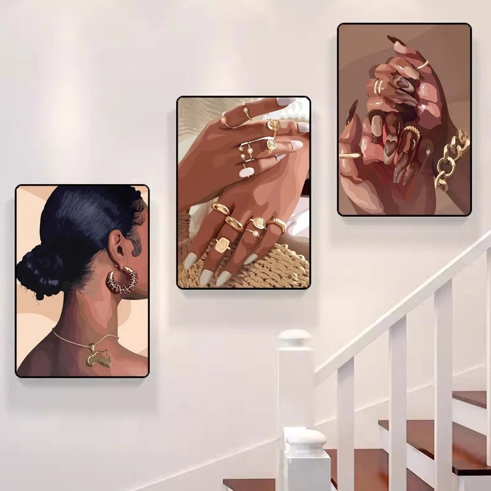 Tranh Poster Chân Dung Phụ Nữ Da Đen Châu Phi Chống Thấm - Daisan Store