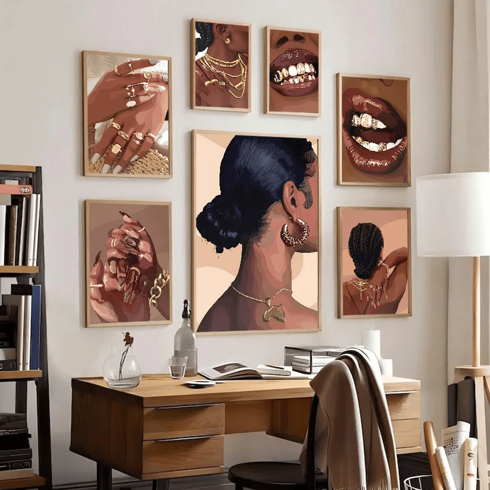 Tranh Poster Chân Dung Phụ Nữ Da Đen Châu Phi Chống Thấm - Daisan Store