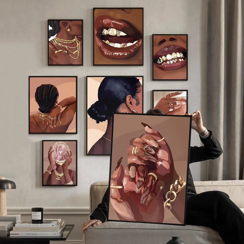 Tranh Poster Chân Dung Phụ Nữ Da Đen Châu Phi Chống Thấm - Daisan Store