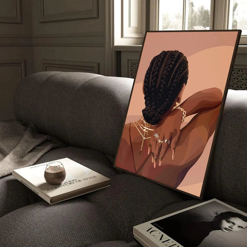 Tranh Poster Chân Dung Phụ Nữ Da Đen Châu Phi Chống Thấm - Daisan Store