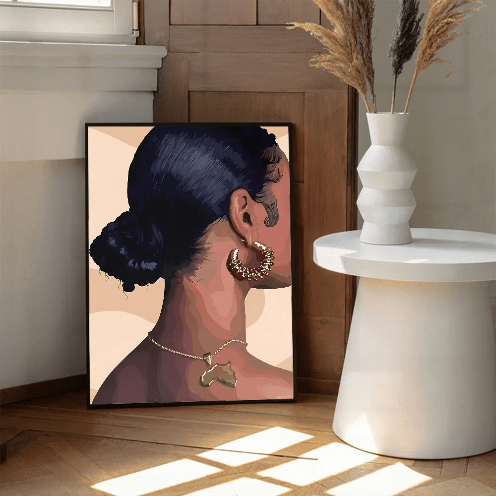 Tranh Poster Chân Dung Phụ Nữ Da Đen Châu Phi Chống Thấm - Daisan Store