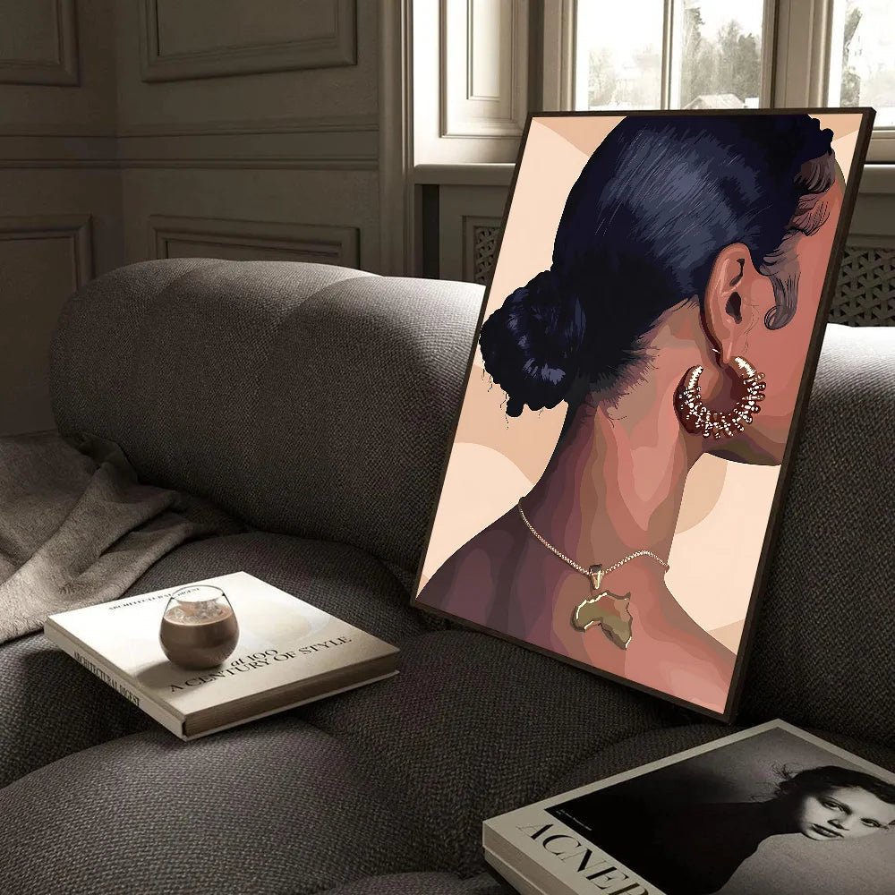 Tranh Poster Chân Dung Phụ Nữ Da Đen Châu Phi Chống Thấm - Daisan Store