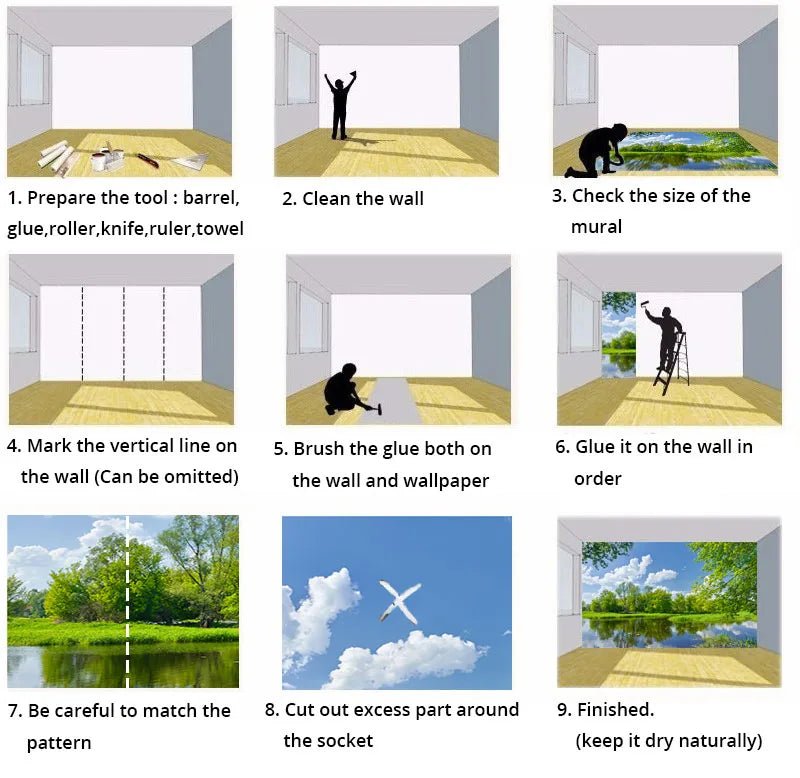 Tranh Tường 3D Hiện Đại Đơn Giản Hình Học Phòng Khách - Daisan Store