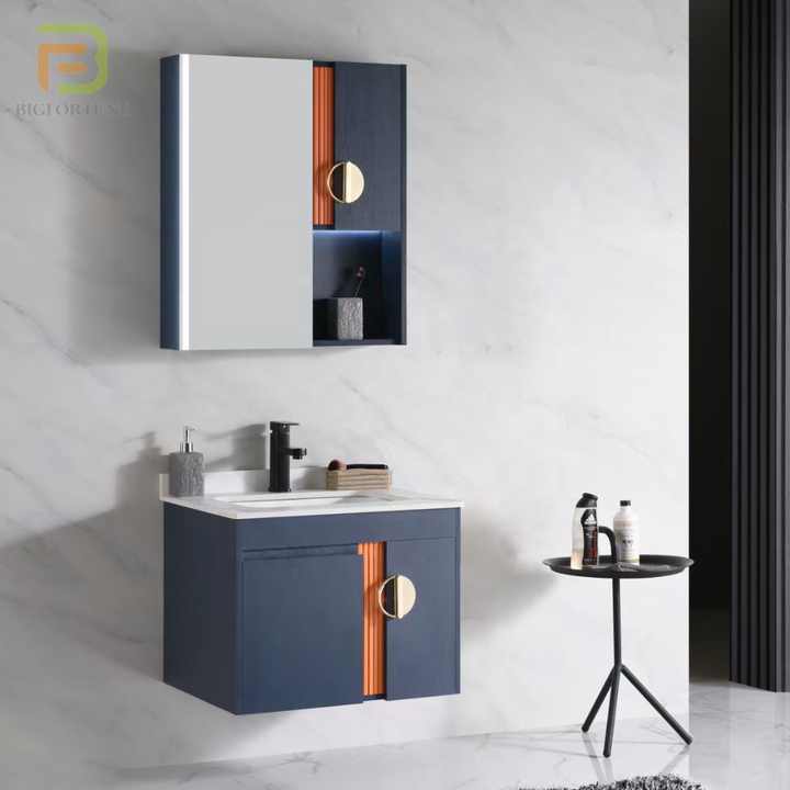 Tủ phòng tắm hiện đại treo tường chống thấm nước Bộ tủ phòng tắm bằng gỗ dán gắn tường có gương - Daisan Store