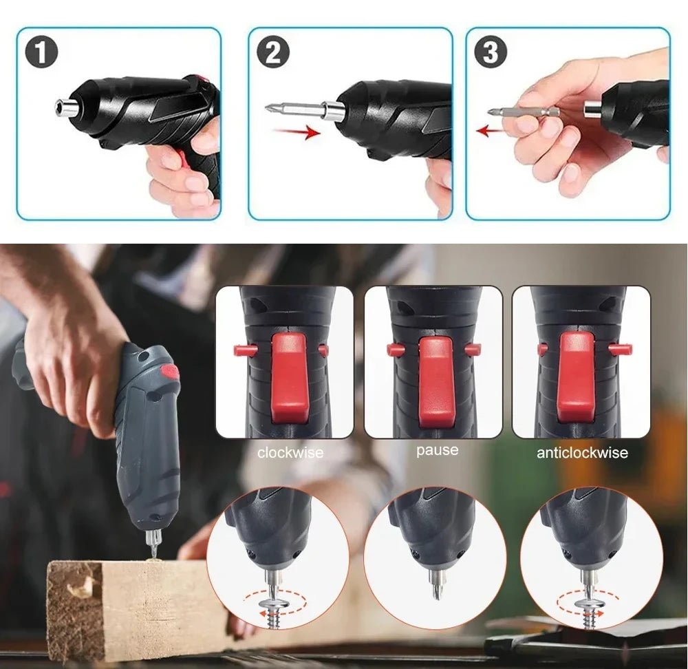 Tua Vít Điện Pin Sạc Không Dây Hiệu Năng Cao 0.38NM 1600RPM - Daisan Store