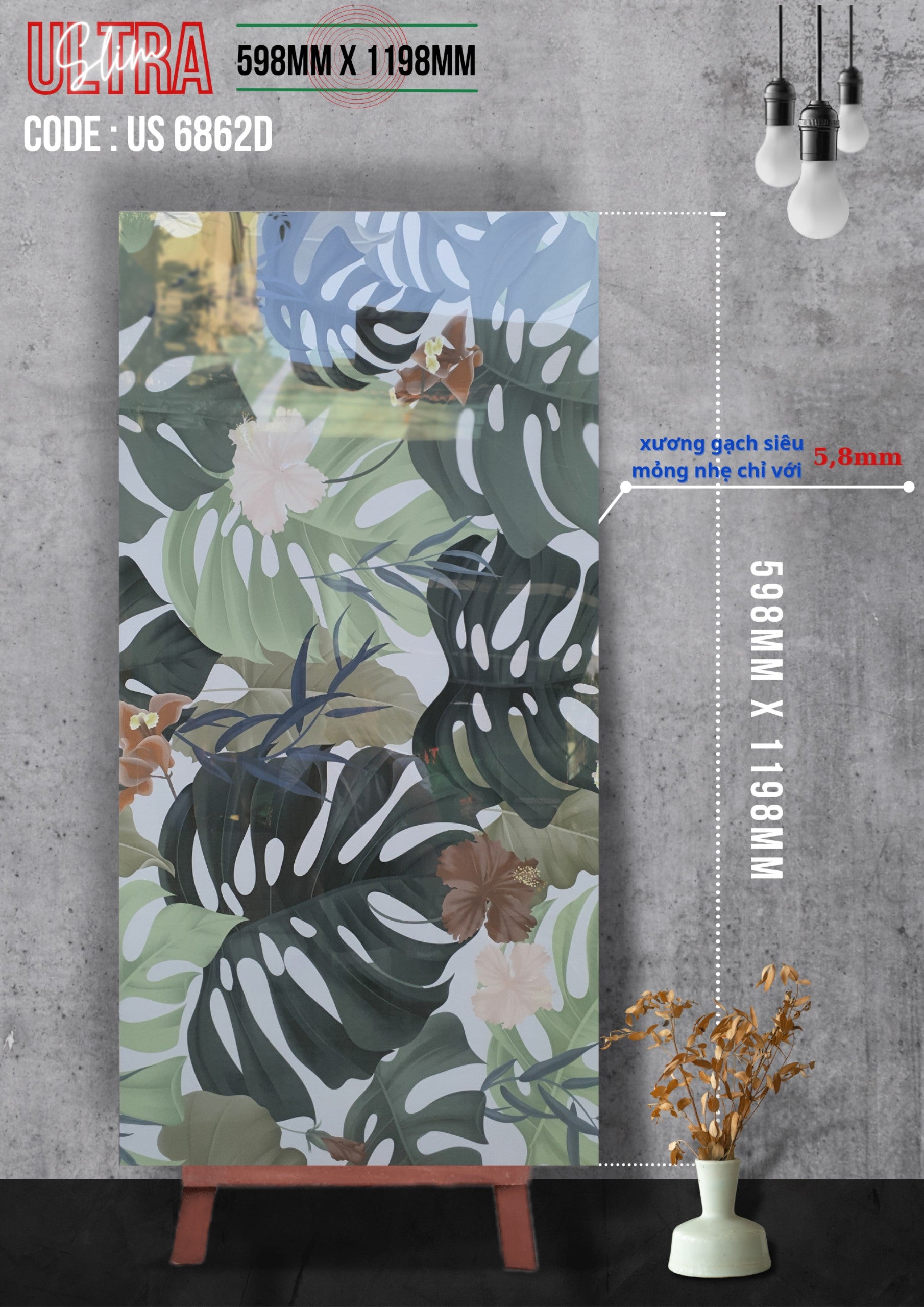 Gạch ốp lát Apodio US 6862 (598x1198x5.8mm)