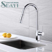 Vòi bếp bằng thép không gỉ SDAYI 304 mạ crôm, vòi trộn bằng đồng thau, vòi chậu rửa tay cầm đơn - Daisan Store