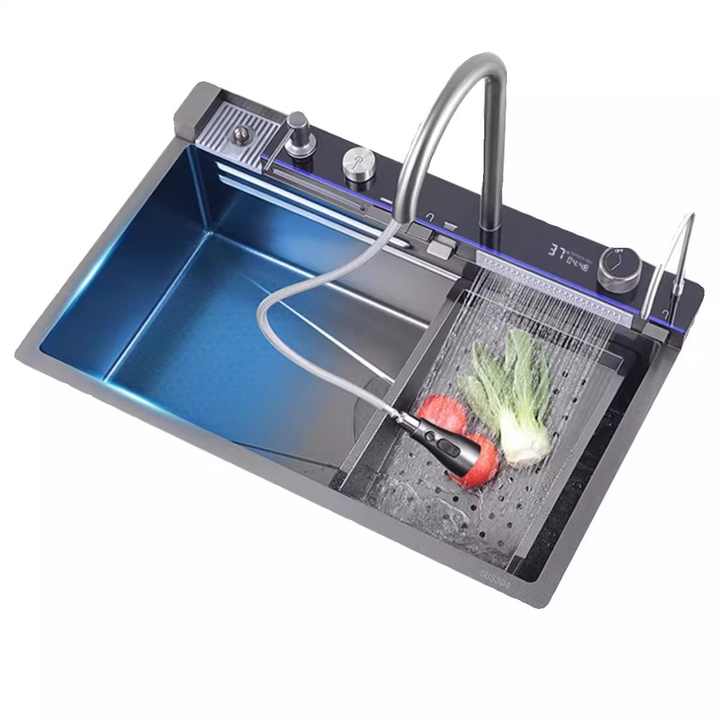 Vòi bếp hiện đại, vòi trộn chậu rửa có màn hình kỹ thuật số, vòi có thể kéo dài - Daisan Store