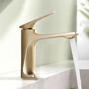 Vòi chậu rửa đơn bằng đồng thau, bán trực tiếp từ nhà máy, màu vàng hồng, vòi cao cho phòng tắm - Daisan Store