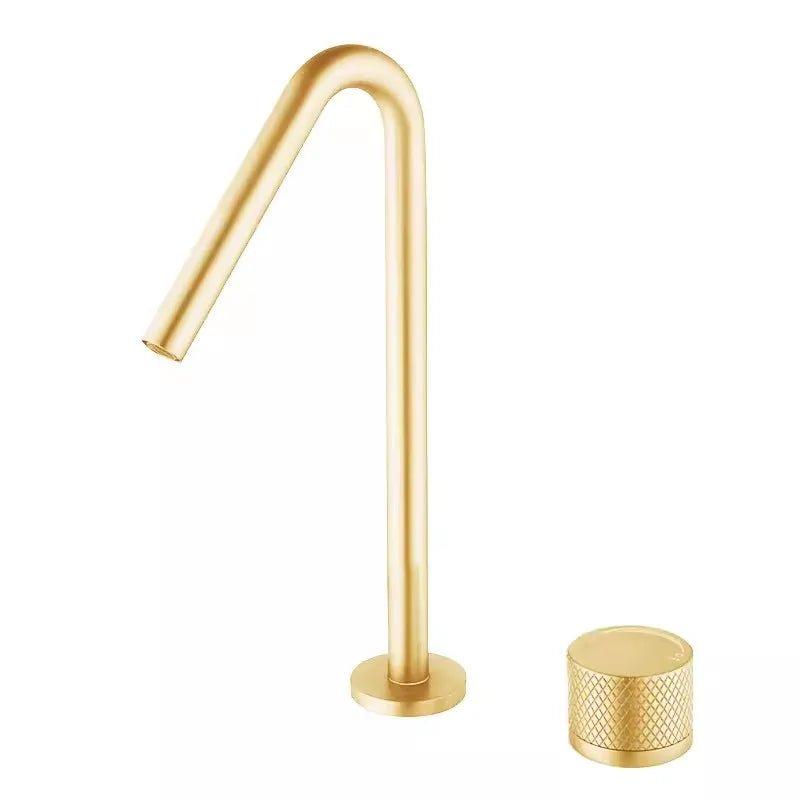 Vòi lavabo Tuqiu đen xoay 2 lỗ chậu rửa hiện đại - Daisan Store