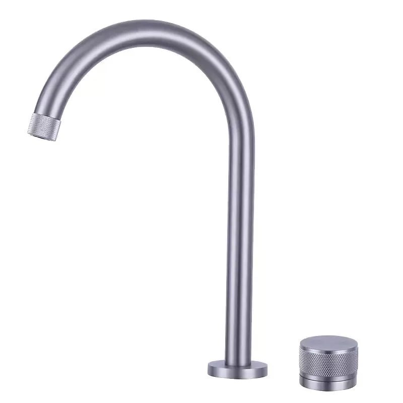 Vòi lavabo Tuqiu đen xoay 2 lỗ chậu rửa hiện đại - Daisan Store