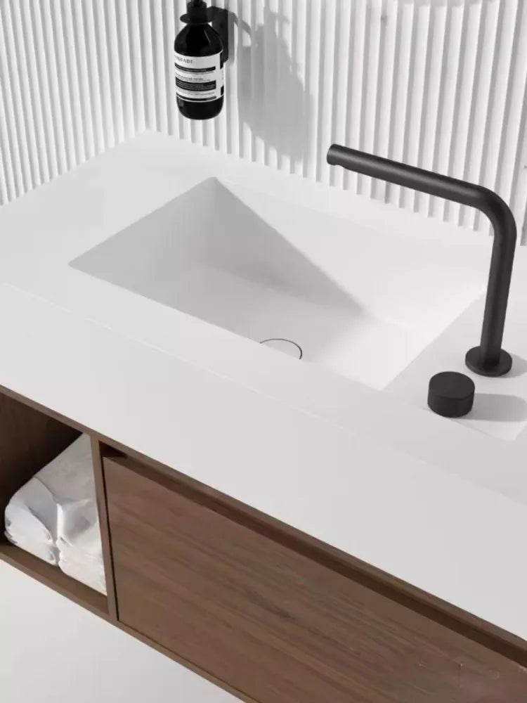 Vòi lavabo Tuqiu đen xoay 2 lỗ chậu rửa hiện đại - Daisan Store