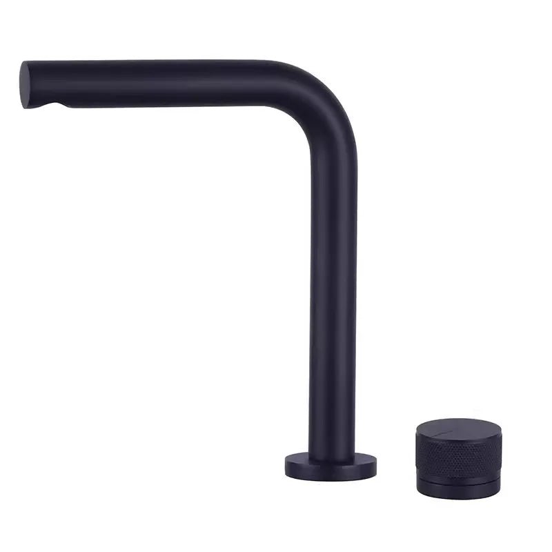 Vòi lavabo Tuqiu đen xoay 2 lỗ chậu rửa hiện đại - Daisan Store