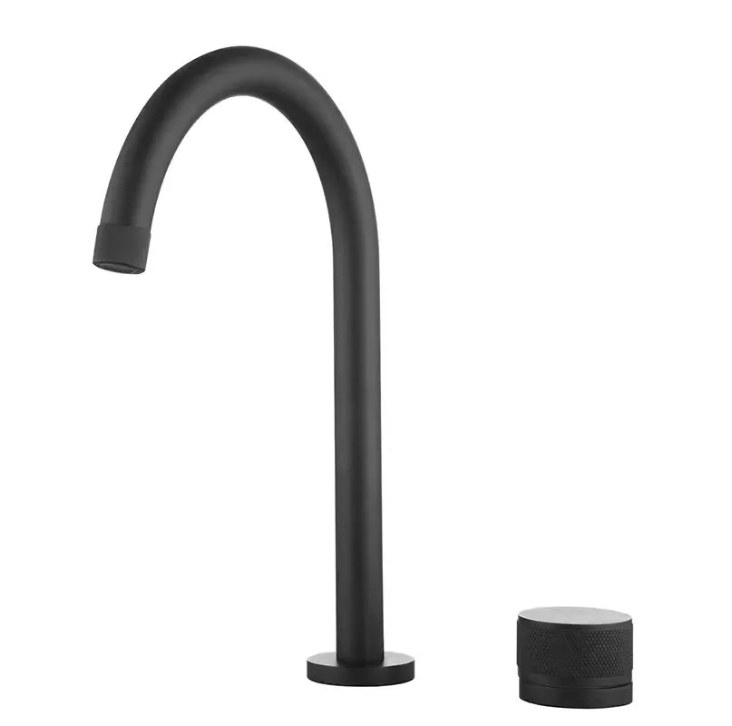 Vòi lavabo Tuqiu đen xoay 2 lỗ chậu rửa hiện đại - Daisan Store