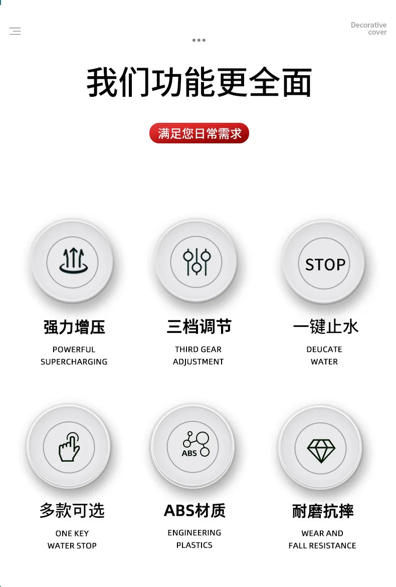 Vòi Sen Áp Lực 3 Chế Độ, Tiết Kiệm Nước, Mạ Bạc - Daisan Store