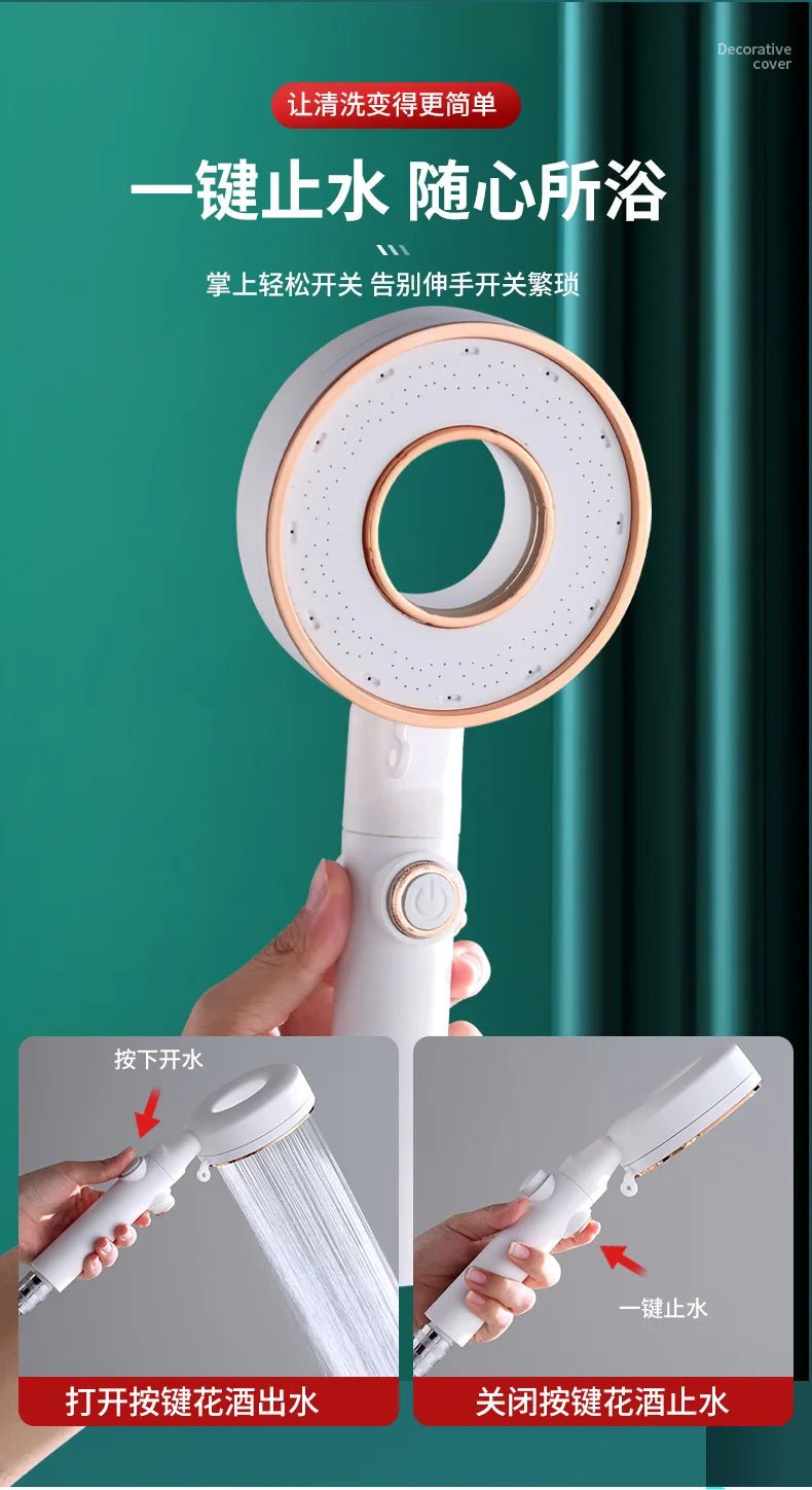 Vòi Sen Áp Lực 3 Chế Độ, Tiết Kiệm Nước, Mạ Bạc - Daisan Store