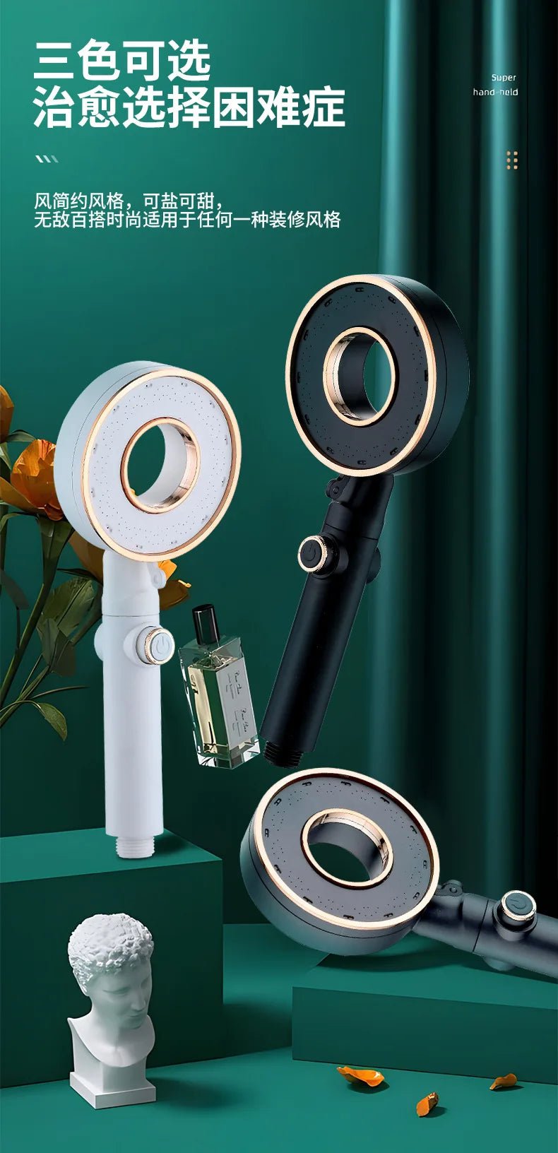 Vòi Sen Áp Lực 3 Chế Độ, Tiết Kiệm Nước, Mạ Bạc - Daisan Store