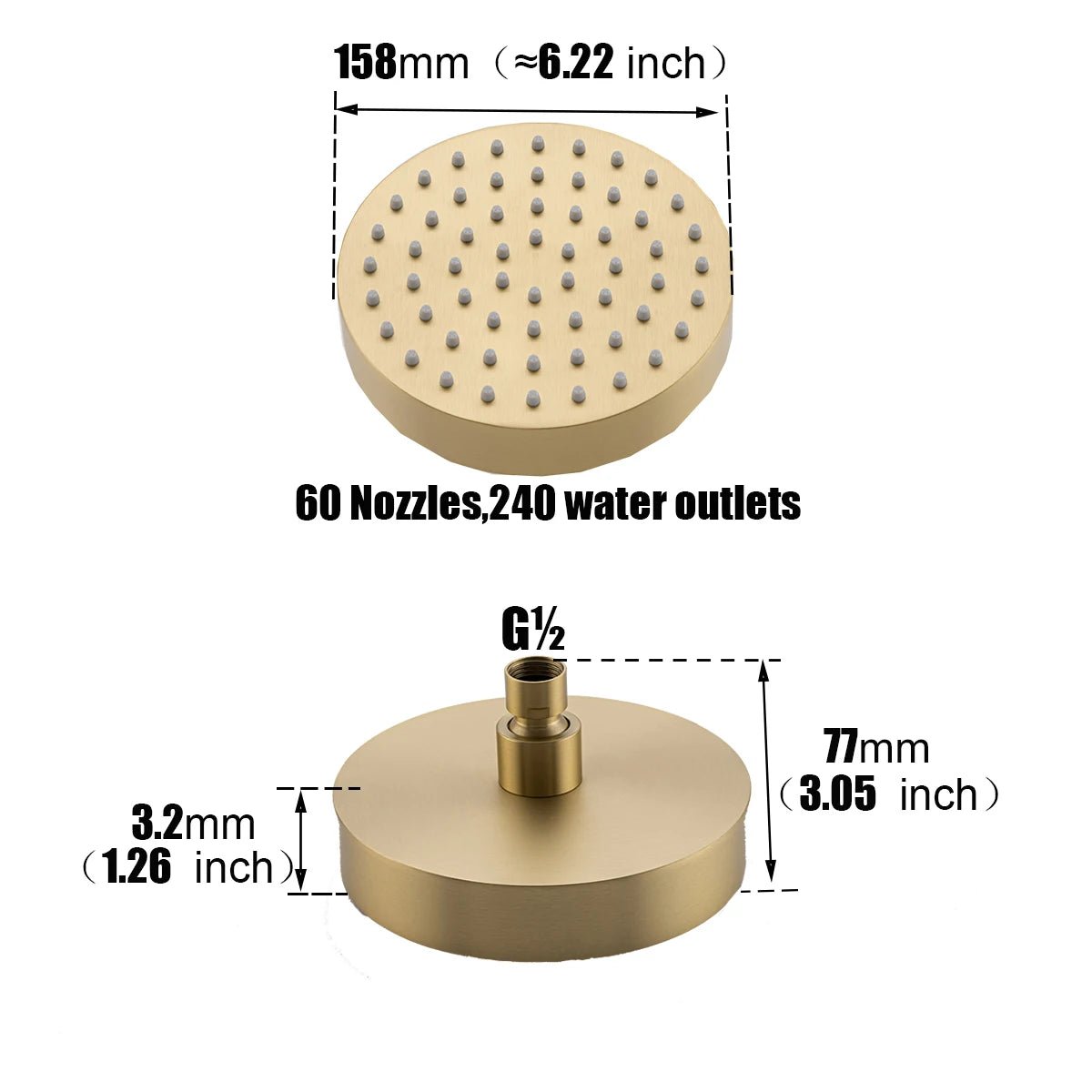 Vòi Sen Áp Lực Mạnh Inox Đen Mờ Cao Cấp Phòng Tắm - Daisan Store