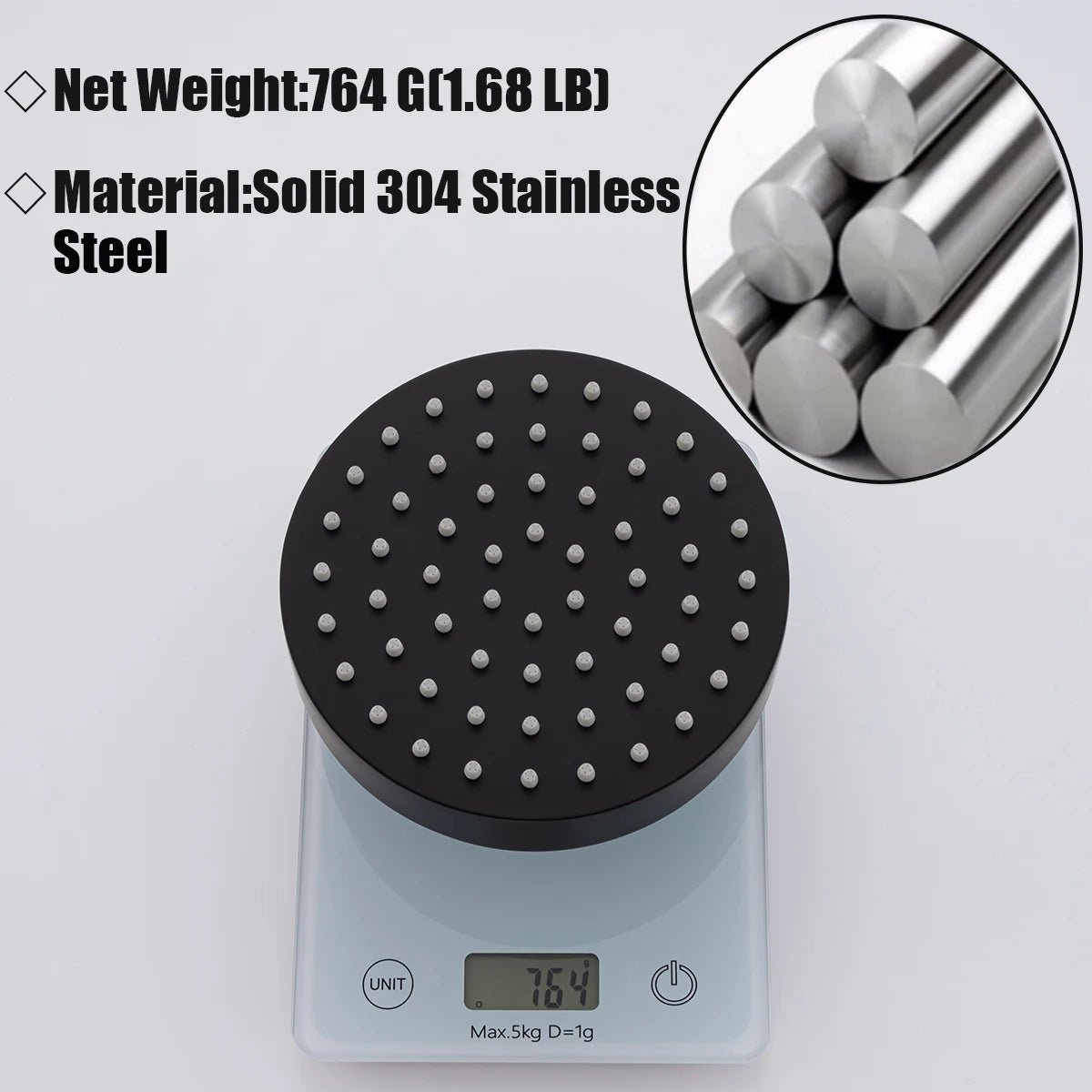 Vòi Sen Áp Lực Mạnh Inox Đen Mờ Cao Cấp Phòng Tắm - Daisan Store