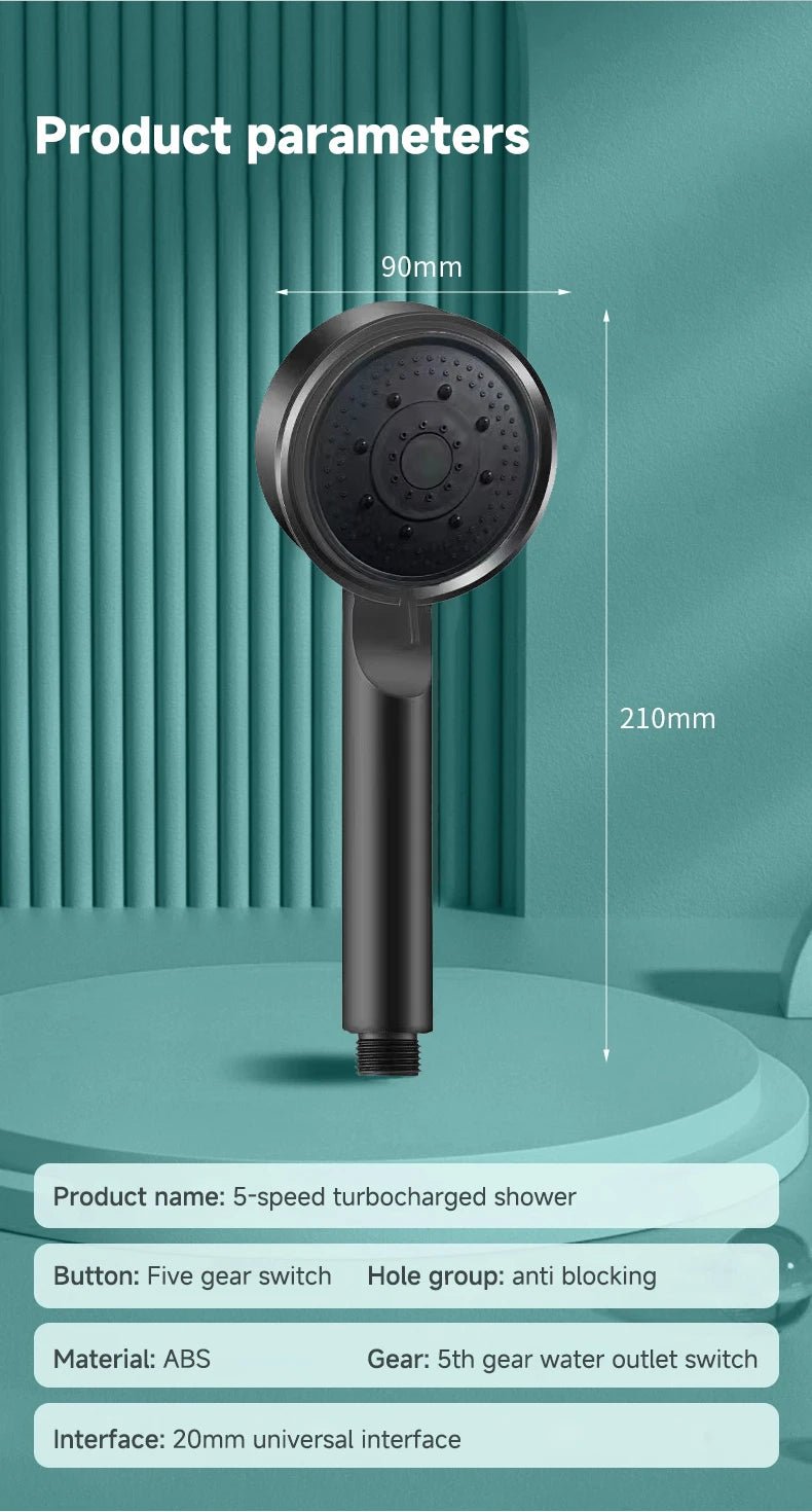 Vòi Sen Tăng Áp 5 Chế Độ Massage Điều Chỉnh Linh Hoạt - Daisan Store