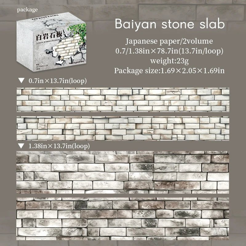 Washi Tape Gach Op Tuong 2 Cuon Hop Trang Tri Van Phong - Daisan Store