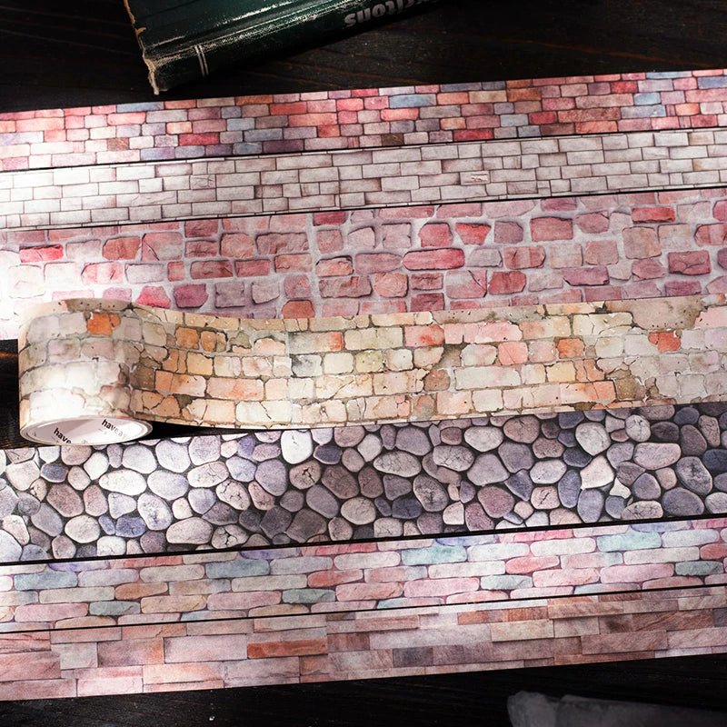 Washi Tape Gach Op Tuong 2 Cuon Hop Trang Tri Van Phong - Daisan Store